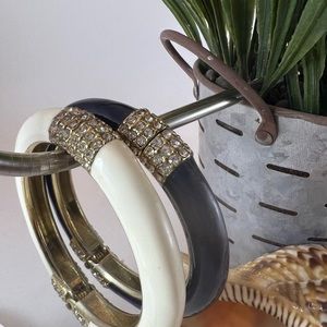 Navy & White Bangle Set